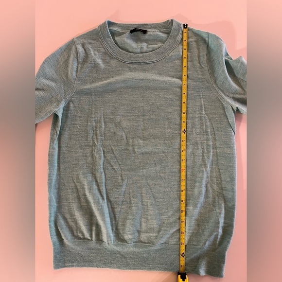 J. Crew mint green wool crewneck lightweight sweater sz 12 officecore preppy - Picture 7 of 7